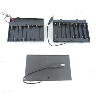 Hộp đựng pin 12v 8 aa có phích cắm dc công tắc bật / tắt pin có dây nắp 8 x 1.5v aa vnh2