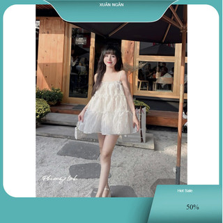 đàm hai  dây von kiến babydoll  3 tầng utrrb