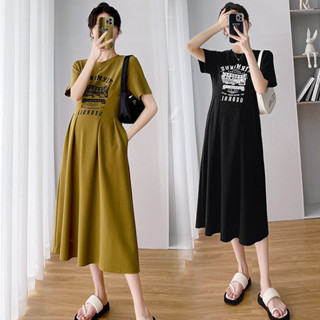 YHTN váy bầu đầm thời trang mami bigsize công sở đẹp yếm babydoll suông xuông chân váy bầu hè bà xinh dự tiệc mùa hè dài sơ mi thun dáng thiết kế đầm bầu