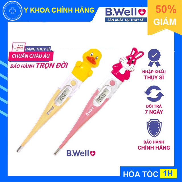 Nhiệt kế điện tử B.Well Swiss WT-06 standard - Chống nước, gọn nhẹ, dễ sử dụng cho trẻ em và người l
