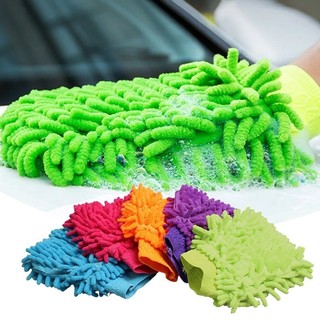 1 / 2 Chiếc Găng Tay Rửa Xe Chenille San Hô Lông Cừu Găng Tay Giặt Khăn Lau Xe Ô Tô Tự Động Bụi Máy Giặt Mitt