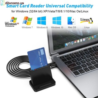 [Dilussoss.vn] SCR816 USB Smart ID IC SIM CAC Card Reader cho Windows 10 8 7 Max OS Linux