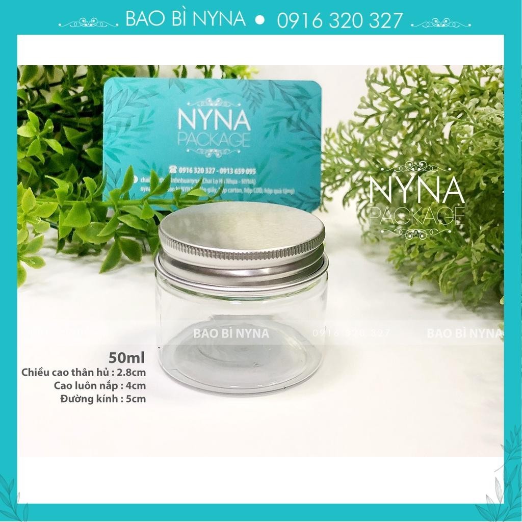 Hủ PET nắp nhôm Có lót - 50ml