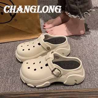 CHANGLONG  dép cross đế cao dép nữ dép đi biển Chống Trượt Màu sắc đa dạng Chống bám bụi Dễ dàng phối đồ Lịch lãm FBT2440F19 15Z240410