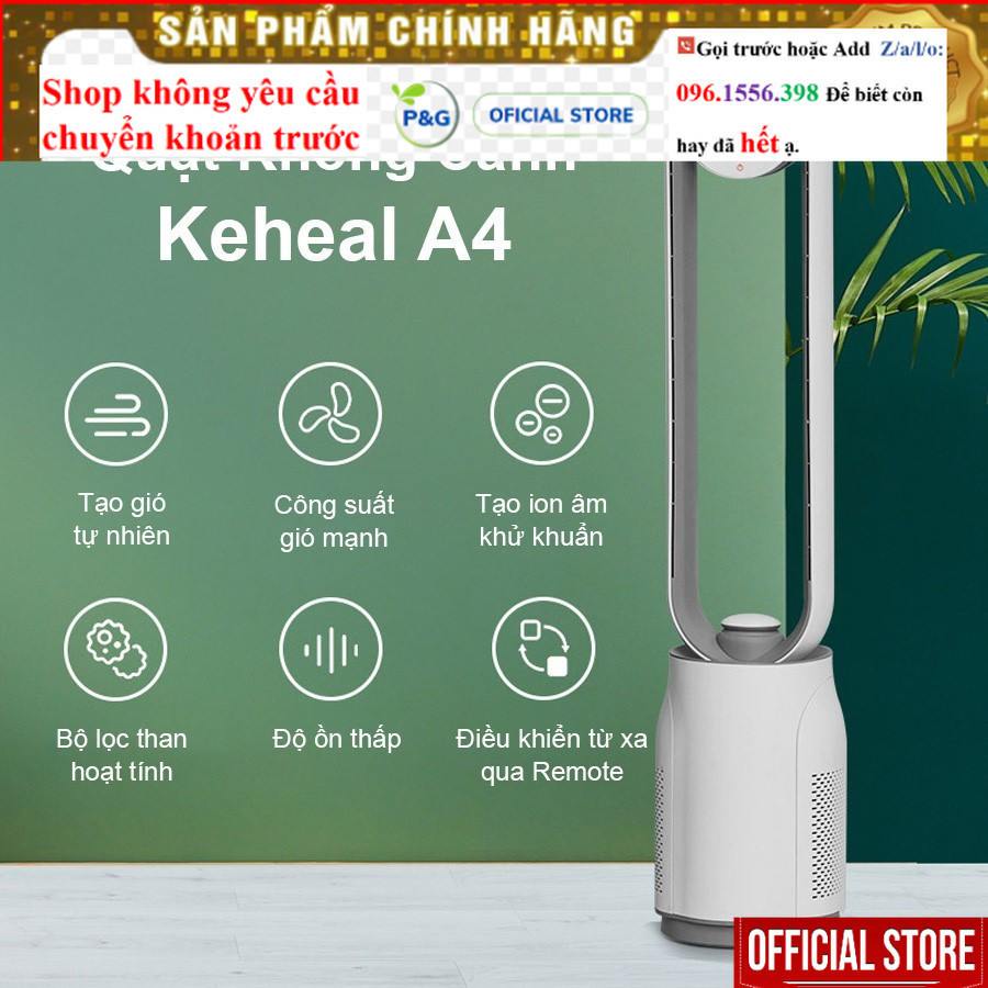 <NEW Quạt Không Cánh Tạo Ion Xiaomi KEHEAL A4