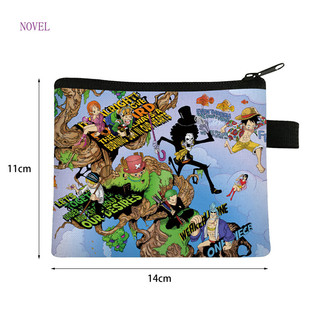 Anime One Piece Canvas Ví Đựng Tiền Xu Hoạt Hình Hình Ví Dây Kéo Túi Chìa Khóa Di Động Người Hâm Mộ Quà Tặng