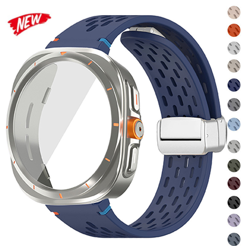 Dây đeo silicon + Vỏ tương thích cho Samsung Galaxy Watch7 40mm 44mm Phụ kiện thay thế đồng hồ cho S