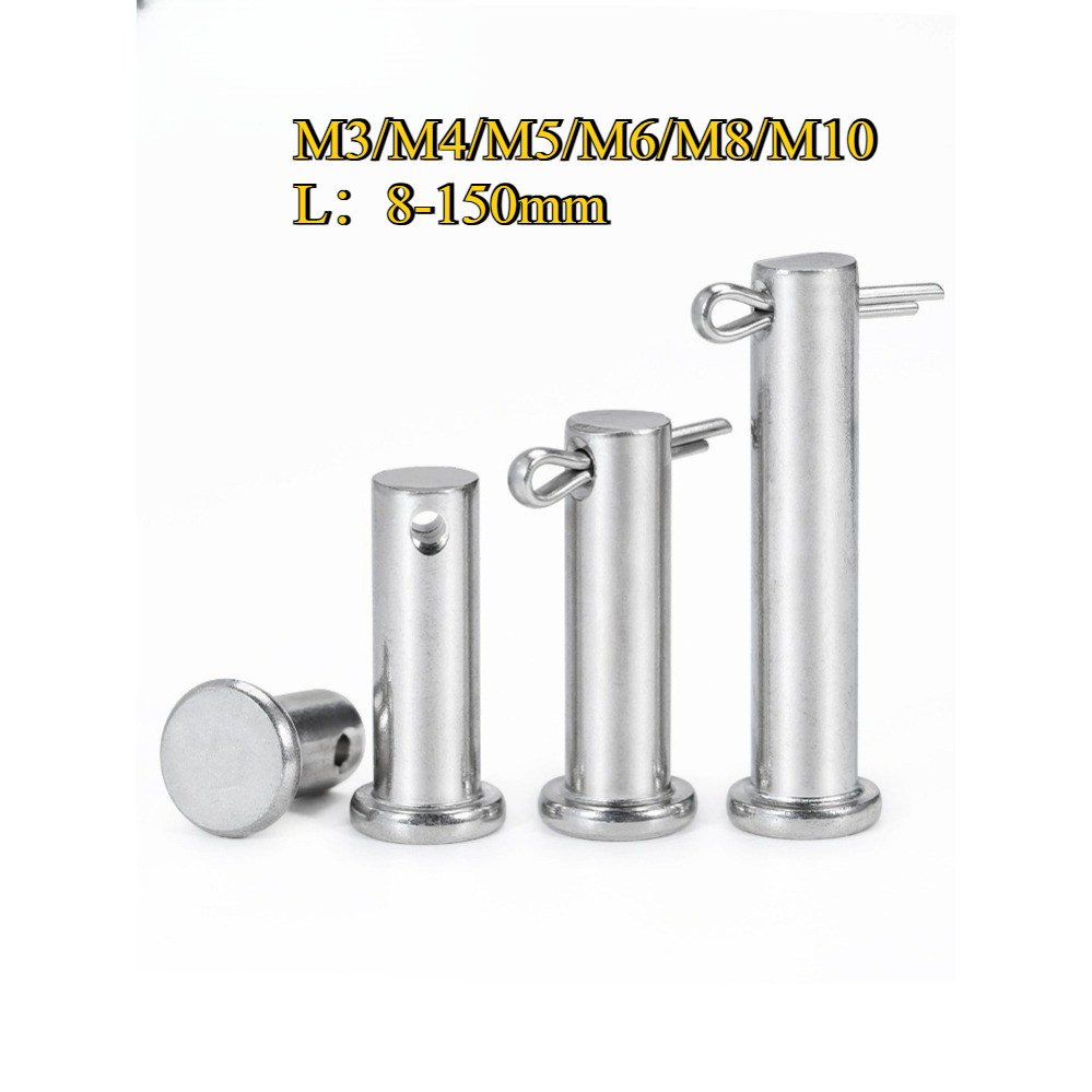 Trục gài chốt chẻ, chốt định vị bắt chốt chẻ，Chốt chẻ inox 304  M3 / M4 / M5 / M6 / M8 / M10 * L8-15