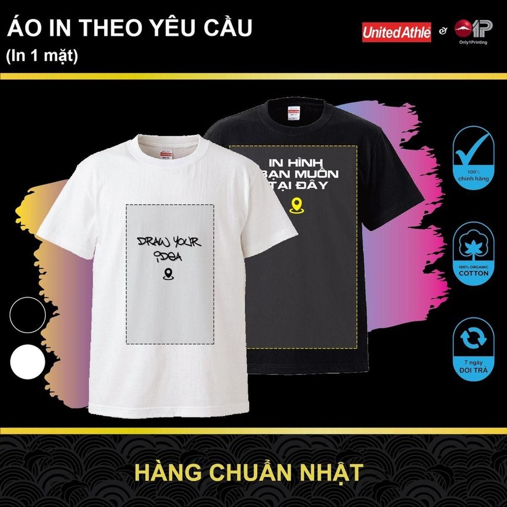 Áo thun United Athle in theo yêu cầu - 1 vị trí - cổ tròn tay ngắn form unisex