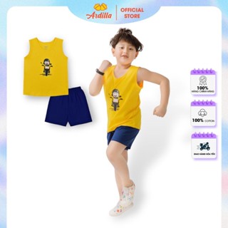 Bộ Quần Áo Ba Lỗ Bé Trai ARDILLA Hoạ Tiết Bộ Đội Kiểu Dáng Khoẻ Khoắn, Chất Vải Cotton Mát Nhẹ Cho Bé 2-9 Tuổi K121BSS20