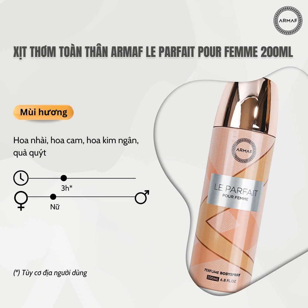 Xịt Khử Mùi Toàn Thân Hương Nước Hoa Armaf Club De Nuit Women 200ml - Chính Hãng | BigBuy360 - bigbuy360.vn