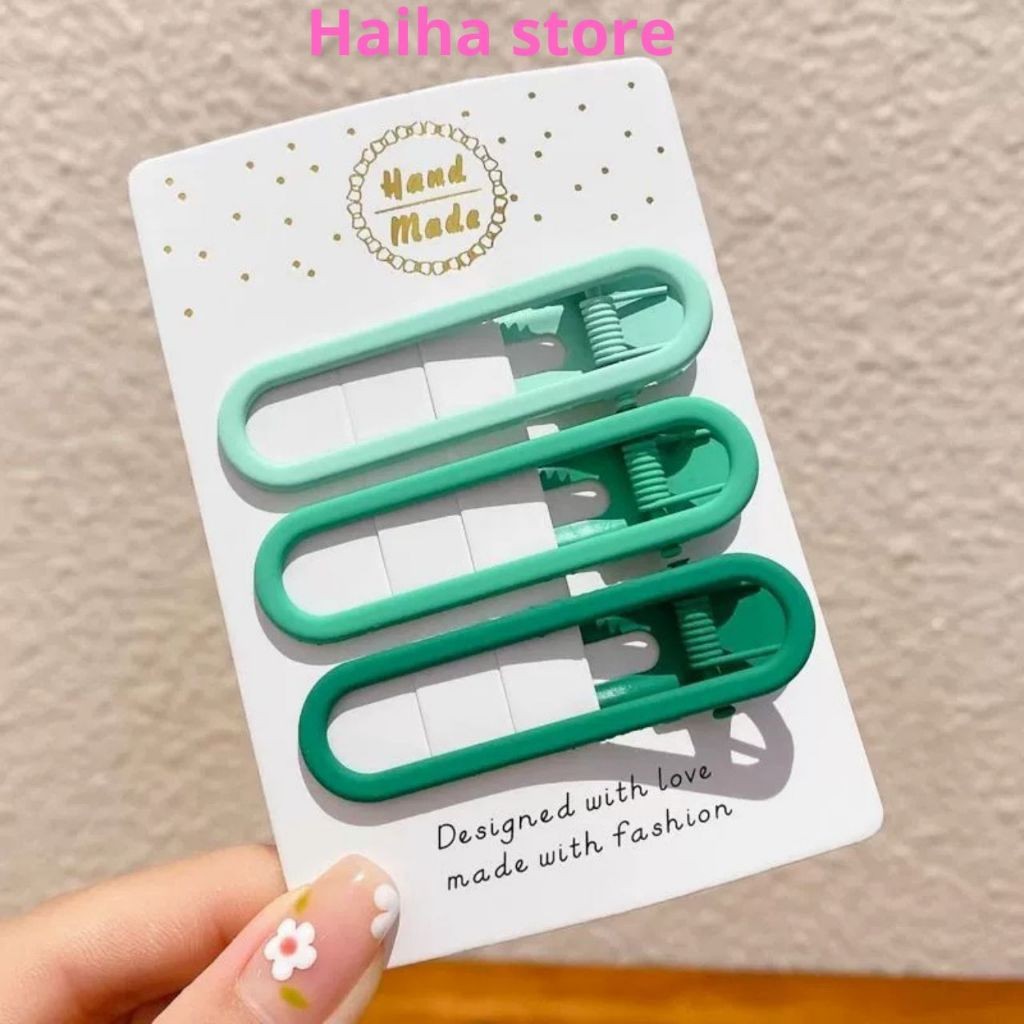 H2Ashop Kẹp mỏ Vịt,  Kẹp tóc mái Nữ 1 Bên nhiều kiểu dáng sét 2- cái