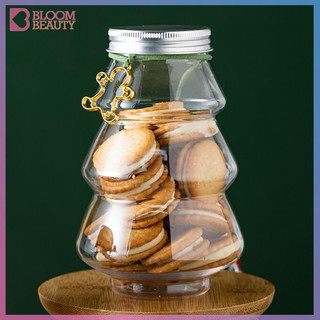 Có sẵn 500ml Cây Giáng Sinh Ngọt Lọ Trẻ Em Ủng Hộ DIY Quà Tặng Kẹo Bánh Quy Ăn Nhẹ Sô Cô La Đóng Gói Hộp Trang Trí Năm Mới