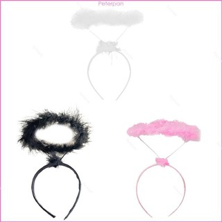 Pepa halloween tóc vòng lông vũ hào quang băng đô sân khấu hiệu suất mũ đội đầu thiên thần hào quang băng đô cosplay phụ kiện tóc
