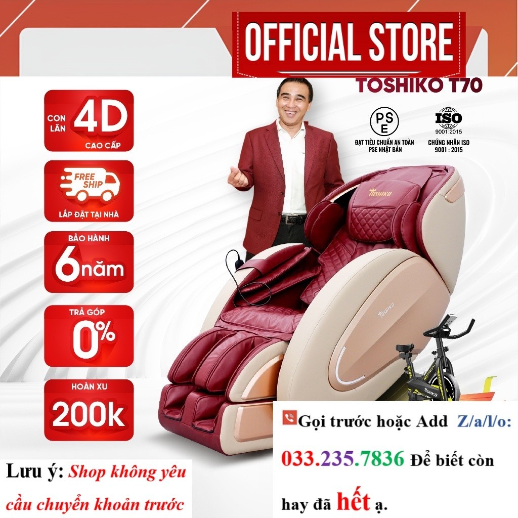Ghế Massage Đa Năng Toshiko T70 điều khiển giọng nói sở hữu con lăn 4D <SALE<