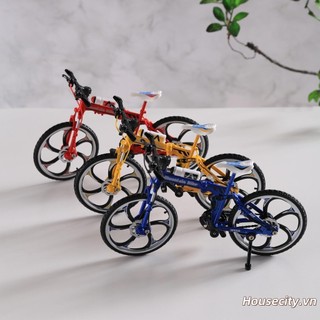 Mô phỏng hợp kim xe đạp mô hình thực tế gấp xe đạp leo núi đồ chơi trang trí đa năng