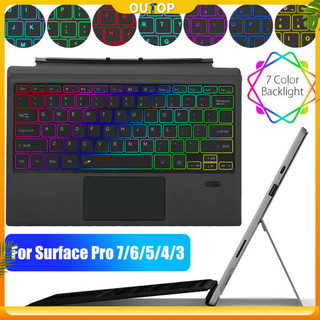 Bàn phím tương thích Bluetooth không dây OUTOP Ft-1089d có đèn nền Touchpad Tương thích với Microsoft Surface Pro 3 4 5 6