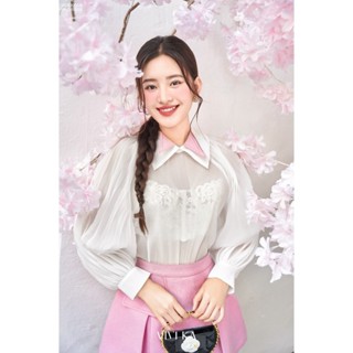 Áo kiểu nữ (TẶNG ÁO BRA 2 DÂY) tay dài dập ly, chất tơ thoáng mát - VIVIKA VKAO00489 Nữ Women