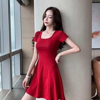 Đầm Giảm Béo Thời Trang 2023 Mùa Hè Mới Thời Trang Tính Khí Váy Ngắn Eo Cho Người Nhỏ