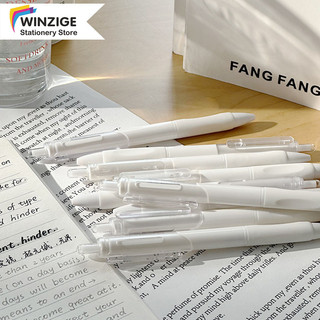 Winzige set 5 bút gel 0.5mm bút gel đen bút gel bấm bút bi nước mực gel trắng cute