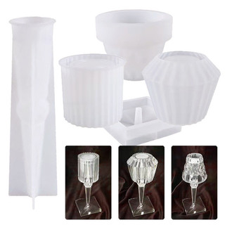 Khuôn nhựa epoxy pha lê 3 sáng tạo họa tiết pha lê nhỏ đèn bàn trang trí bàn diy khuôn silicon