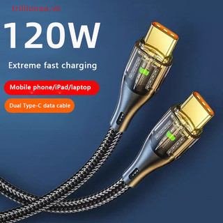 Trillionaa 120w cáp type-c trong suốt sạc nhanh cáp usb-c 1m 2m dây sạc điện thoại thông minh cho iphone 15 dây dữ liệu android vn