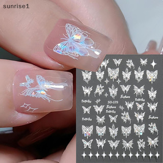 Sunrise1 1 Thời Trang Đen Trắng Bướm Móng Tay Nghệ Thuật Miếng Dán Làm Móng Tay Trang Trí Decal Dán Cho Bé Gái DIY Đồ Dùng Móng Tay Phần Boutique