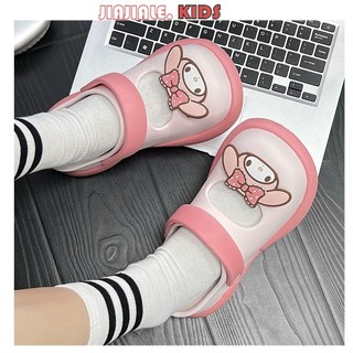 Hoạt Hình Dễ Thương Kuromi Sanrio Áo Khoác Ngoài Sandal Bé Gái Giày Sân Vườn Lỗ Giày Đế Dày Dép 