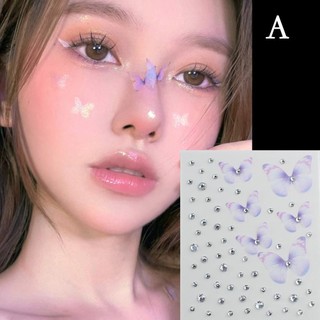 Bướm Xé Kim Cương Mặt Miếng Dán Flash Kim Cương Mặt Mắt Giọt Nước Ngọc Trai Không Keo Dán Kim Cương