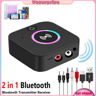 Bộ thu phát 5.0 tương thích Bluetooth 2 trong 1 Yesurprise Bộ chuyển đổi âm thanh không dây 3,5mm Aux 2 Rca Âm nhạc Hi-fi