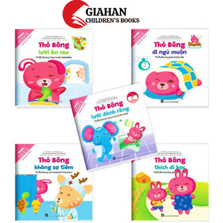 Sách - Ehon Thỏ Bông Song Ngữ Việt-Anh - Bộ 5 cuốn Ehon Kỹ năng sống nuôi dưỡng tâm hồn cho bé 0-6 tuổi