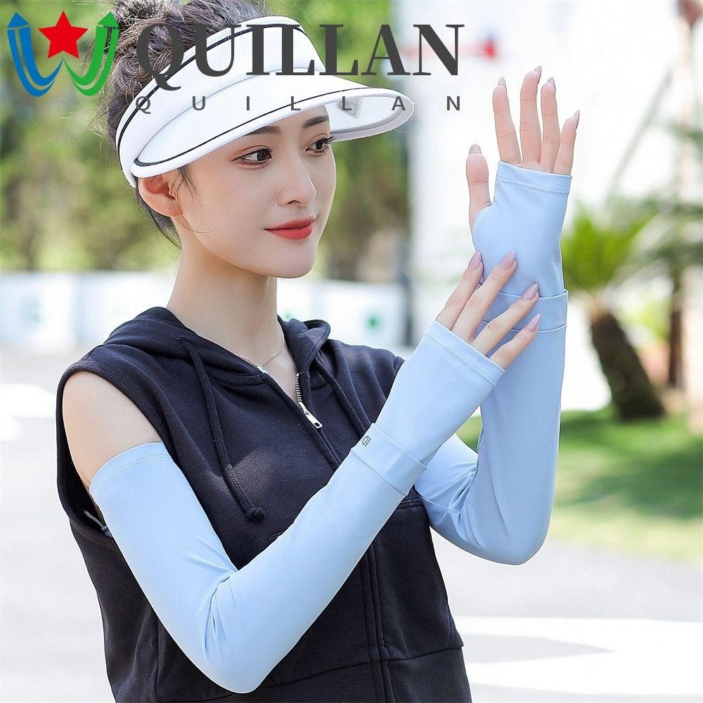 Quillan Chống Nắng Tay Bao Da Ngoài Trời Mỏng Chống Tia UV Cách Nhiệt Nylon Dài Tay Găng Tay Rời Cánh Tay Ấm Chống Nắng Bao