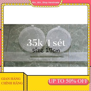 Khung túi cavas tròn lỗ to size 17cm
