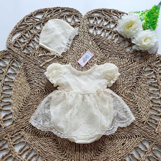 Set Đồ Liền Thân Body Váy Ren Trắng Kem Bodysuit Cho Bé Gái Sơ Sinh 1 2 Tuổi MINTSCLOSET - BV7148