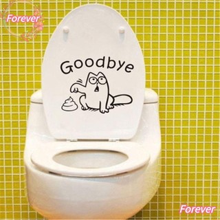 Miếng Dán Trang Trí Toilet Hình Mèo Hoạt Hình Dễ Thương