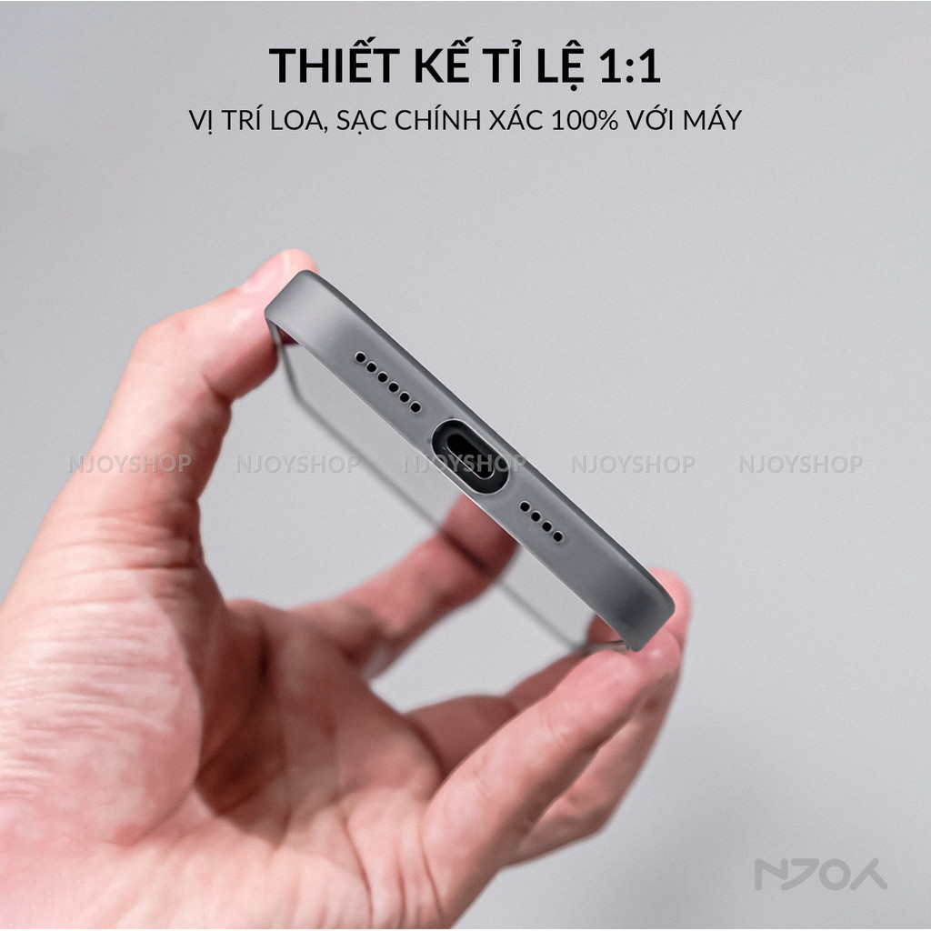 Ốp Lưng Nhám Siêu Mỏng Mặt Lưng In 3D Bảo Vệ Camera Cho Điện Thoại iPhone 12 13 14 15 Pro Max Woosh Njoyshop