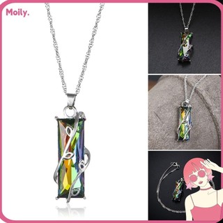 Dây chuyền mặt đá topaz màu sắc cầu vồng trang trí chuỗi dây leo sáng tạo