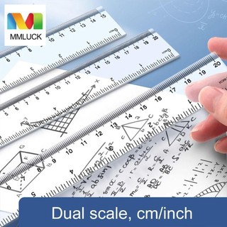 Thước thẳng mmluck, thước đo nhựa đa năng, dụng cụ vẽ 15cm 20cm 30cm 40cm thước vẽ trong suốt trường học