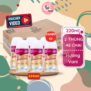  Combo 2 thùng sữa Glucerna tiểu đường nước Abbott chai 220ml thùng 24 chai. 