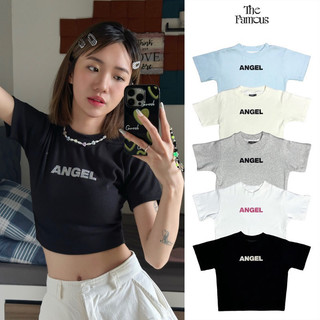 Áo phông croptop "Angel Lấp Lánh" , Áo Phông Baby Tee sang chảnh The Famous