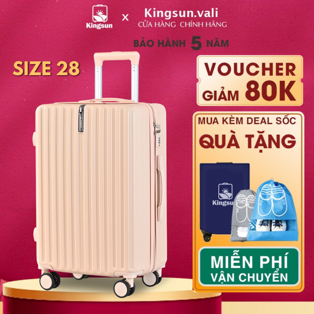 Vali du lịch Kingsun vali kéo nhựa cao cấp size28inch KS218/KS219 bảo hành 5 năm