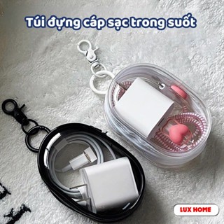 Hộp đựng cáp sạc tai nghe Luxhome trong suốt, Hộp đựng tai nghe, Túi lưu trữ tai nghe USB