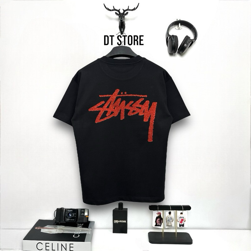 【HOT】 Áo thun STUSSY kim tuyến vải cotton cao cấp form rộng unisex - DT STORE