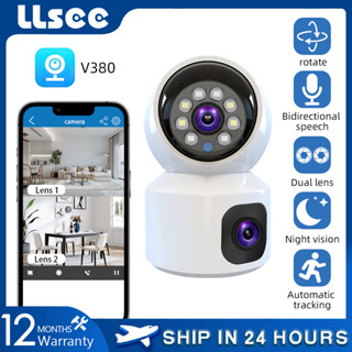  LLSEE v380 pro 6MP 2 mắt trong nhà CCTV Camera IP không dây WIFI Màu Tầm nhìn ban đêm Theo dõi chuyển động 