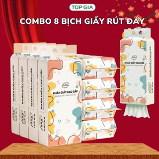 Thùng 8 bịch khăn giấy treo tường Top Gia đa sắc làm từ 100% bột gỗ nguyên sinh [SHOP RẺ HN]