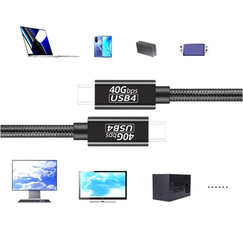 Cáp BTM USB4 TypeC PD240W 40Gbps Hỗ trợ 8K60hz 4K60Hz 7680x4320 Hiển thị Dây sạc và truyền dữ liệu n