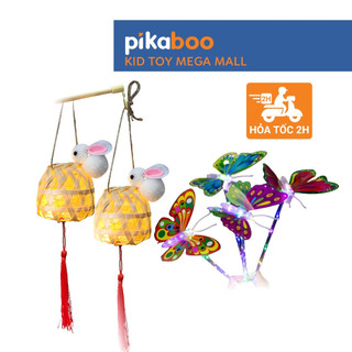 Lồng đèn trang trí tết con thỏ, bí ngô Pikaboo, có đèn sáng đẹp mắt mẫu mã đa dạng, an toàn cho bé