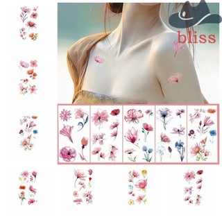 Nhãn dán hình xăm tạm thời BLISS, Nhãn dán hình xăm hoa anh đào chống thấm nước, Nhãn dán hình xăm hoa anh đào nhỏ tươi lâu trôi Màu vẽ cánh hoa dùng một lần Nhãn dán hình xăm ngực