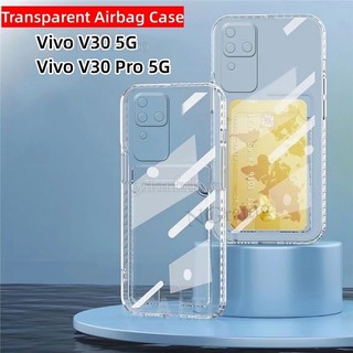 Vivo V30e 5G Túi Đựng Thẻ Trong Suốt Mềm Cho Vivo V30 Pro V30Pro V 30e VivoV30 5G 2024 Ốp Lưng Túi Khí Trong Suốt Ốp lưng Chống Sốc Ví Khe Cắm Ốp Lưng Vỏ Bảo Vệ