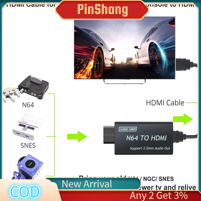Bộ chuyển đổi tín hiệu đa phương tiện độ phân giải cao PinShang N64 sang Hdmi